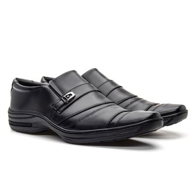 Sapato Social Ofaz 1 Fivela Couro Sintético Solado Confort - 1909 Preto (0100) - ZAFO
