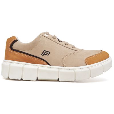 Tenis Masculino London Solado em Micro Expandido - 908 Bege (0100) - ZAFO