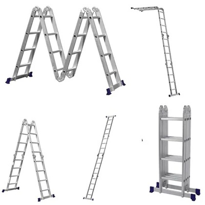 Escada Articulada 4 x 4 em Alumínio 16 Degraus - Botafogo Lar&Lazer 