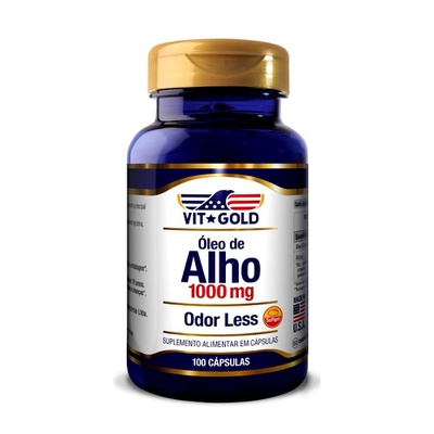 Óleo de Alho 1000 mg Odor Less Vitgold 100 cápsulas
