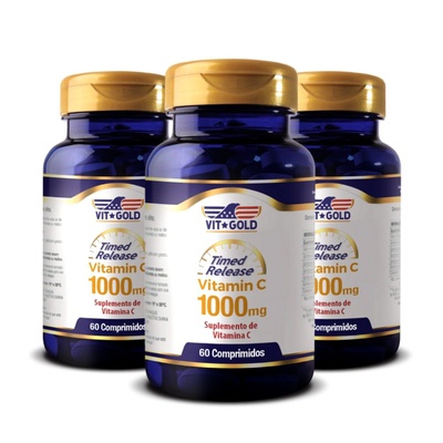Vitamina C 1.000 mg Timed Release Vitgold Kit 3x 60 comp.