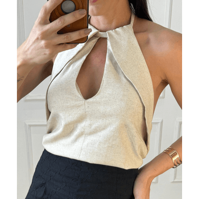Blusa Jade Frente Única Areia
