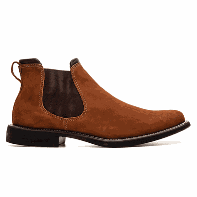 BOTA CHELSEA ALMOFADADA COURO NOBUCK CARAMELO - COUROWEST