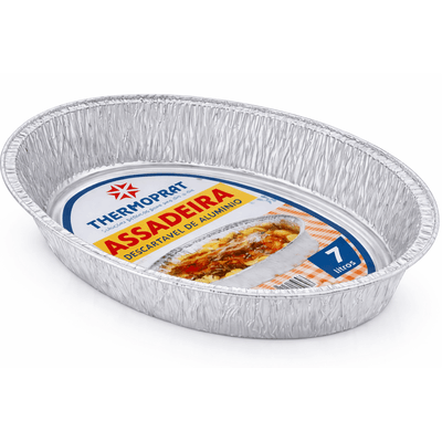 Bandeja Alumínio Assadeira Oval 7000 ml - Caixa 12 unidades