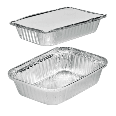 Bandeja De Alumínio Retangular 1150ml Com Tampa 