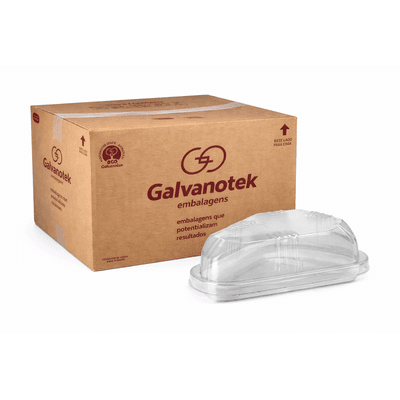Embalagem Plástica Para Fatia Pudim/Torta G 630 - Galvanotek