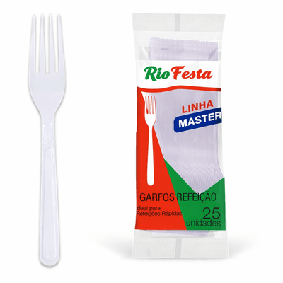 Garfo Master Branco 18 cm - 25 unidades