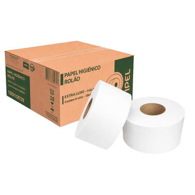Papel Higiênico Rolão 300 mts Extra Luxo - Ipel - 8 unidades