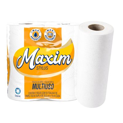 Papel Toalha Rolo Fardo 12 unidades - MAXIM 