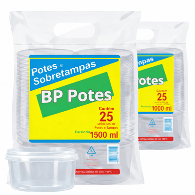 Kit Pote Redondo 1,5L C/ Tampa - RIOPLASTIC
