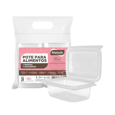 Pote Retangular Articulado 500ml C/ Tampa - Marmita Fitness