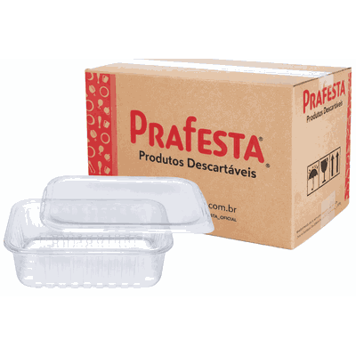 Pote Retangular Com Tampa 150ml - 24 unidades