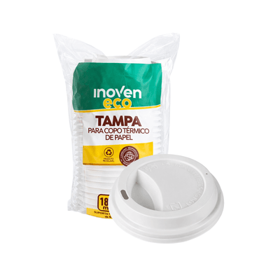 Tampa Para Copo de Papel 180 ml - INOVEN - 25 unidades