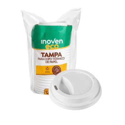 Tampa Para Copo de Papel 120 ml - INOVEN - 25 unidades