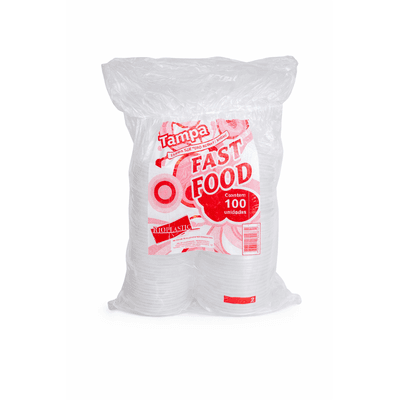 Tampa Plástica Sem Furo 440/550 ml - Pacote 100 unidades - RIOPLASTIC