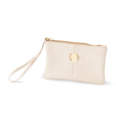 Clutch em Couro - Off White - Cris Santos