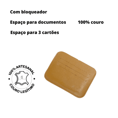 Porta cartão com Bloqueador (Rfid) - Caramelo - Cris Santos