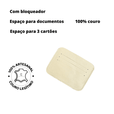 Porta cartão com Bloqueador ( Rfid) – Marfim - Cris Santos