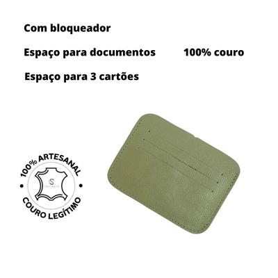 Porta cartão com Bloqueador (Rfid) – Verde - Cris Santos