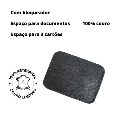 Porta cartão com Bloqueador (Rfid) – Preto - Cris Santos
