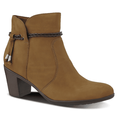 Bota Casual Salto Em Couro Nobuck Legitimo Rato - ESCRETE