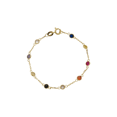 Pulseira De Ouro 18k Com Zircônias Coloridas De 3,0mm Com 13cm - 10009... - Fábrica do Ouro ®️