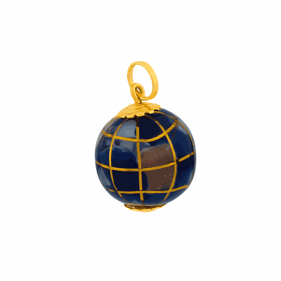 Pingente De Ouro 18k Globo 8mm