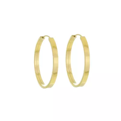 Brinco De Ouro 18k Argola Bela M - 103520 - Fábrica do Ouro ®️