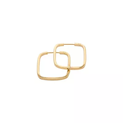 Brinco Infantil De Ouro 18k Argola Quadrada Plus PP - 101502 - Fábrica do Ouro ®️