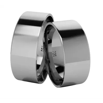 Par De Aliança Em Ouro Branco 18k Quadrada Com 7,0mm - 101409 - Fábrica do Ouro ®️