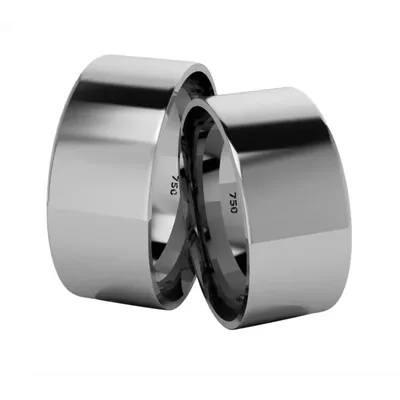 Par De Aliança Em Ouro Branco 18k Quadrada Com 8,0mm - 101410 - Fábrica do Ouro ®️