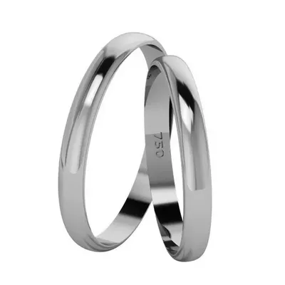 Par De Aliança Em Ouro Branco 18k Tradicional Com 3,0mm - 101415 - Fábrica do Ouro ®️