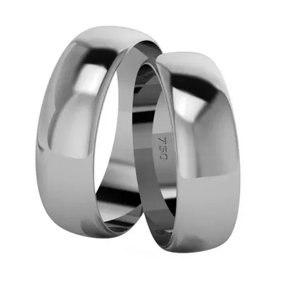 Par De Aliança Em Ouro Branco 18k Tradicional Com 7,0mm - 101419 - Fábrica do Ouro ®️