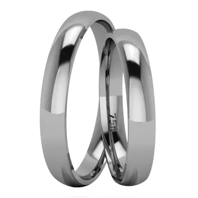 Par De Aliança Em Ouro Branco 18k Tradicional e Anatômica Com 4,0mm - ... - Fábrica do Ouro ®️