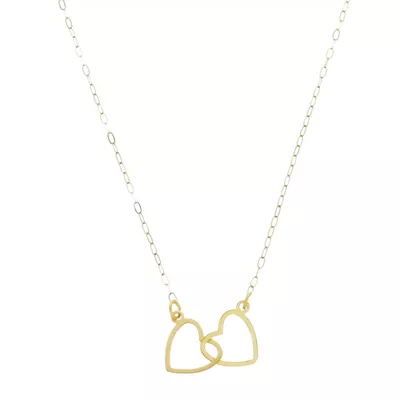 Corrente De Ouro 18k Elo Americano De 45cm Com Coração Entrelaçado - ... - Fábrica do Ouro ®️
