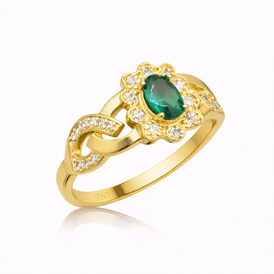 Anel De Ouro 18k Royale Com Zircônia - 104397 - Fábrica do Ouro ®️