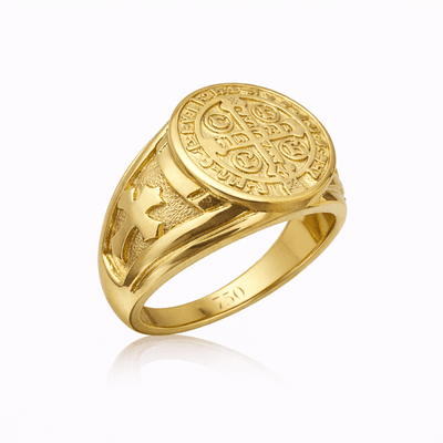 Anel De Ouro 18k São Bento - 104399 - Fábrica do Ouro ®️