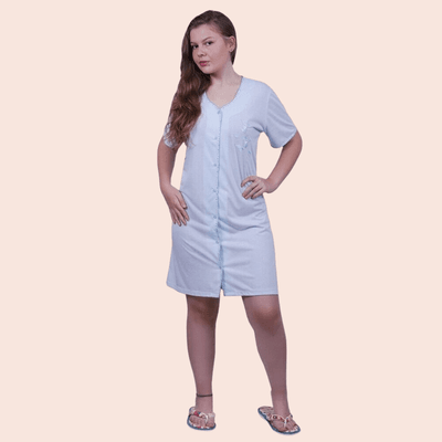 Camisola Ana Azul aberta em PV - 2710.01 - Gilda Moda Íntima