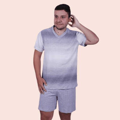 Pijama Masculino Gustavo Cinza em algodão - 7767.3... - Gilda Moda Íntima
