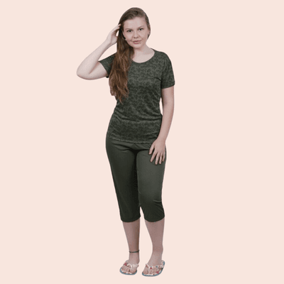 Pijama Feminino Heloísa Verde de Liganete - 9151.4... - Gilda Moda Íntima