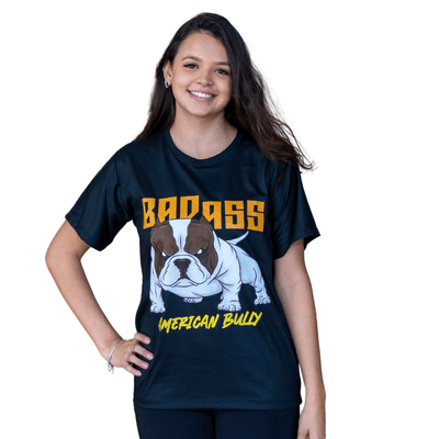 CAMISETA BADASS AMERICAN BULLY- PRETA - IDR DOG SHOP