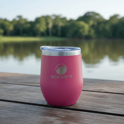 Copo Térmico Cuia em Aço Inox 360ml com Tampa - Pink