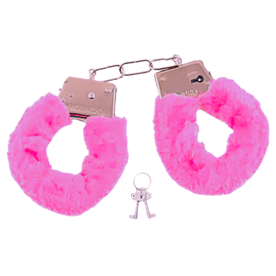 Algema Em Metal Simples Com Pelúcia Rosa 