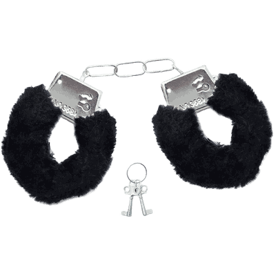 Algema Em Metal Simples Com Pelúcia Preto