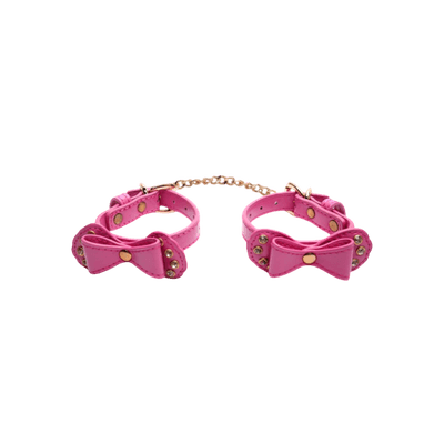 Algema Laço Corrente E Fivelas Rosa - Q Charme