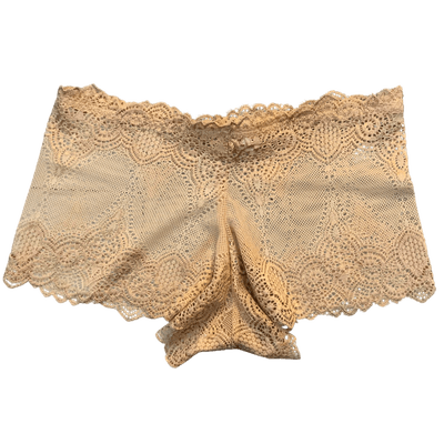 Calcinha Caleçon Rendada Nude M (42) - Q Charme