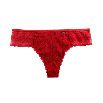 Calcinha Em Renda Fio Dental Vermelho Desejo 40 (P - Q Charme