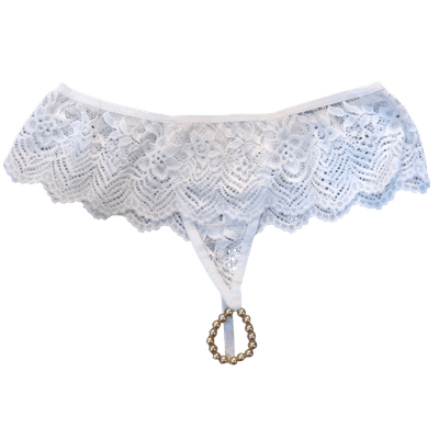 Calcinha Fio Rendada Tailandesa Branca U - Q Charme