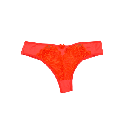 Calcinha Microfibra E Renda Laranja Flouor GG (46) - Q Charme