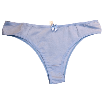 Calcinha Tanga Algodão Azul Ciel GG (46) - Q Charme